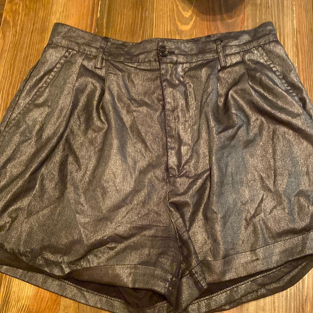 UO black shimmer high waist‎ shorts